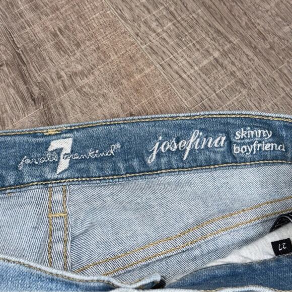 7 FOR ALL MANKIND Women’s Josefina Distressed Skinny Boyfriend Jeans - Picture 2 of 9